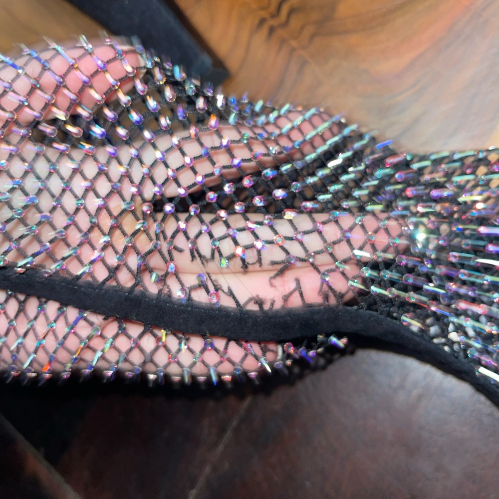 Saint Laurent Koller Rhinestone Mesh Boots - Picture 4 of 8